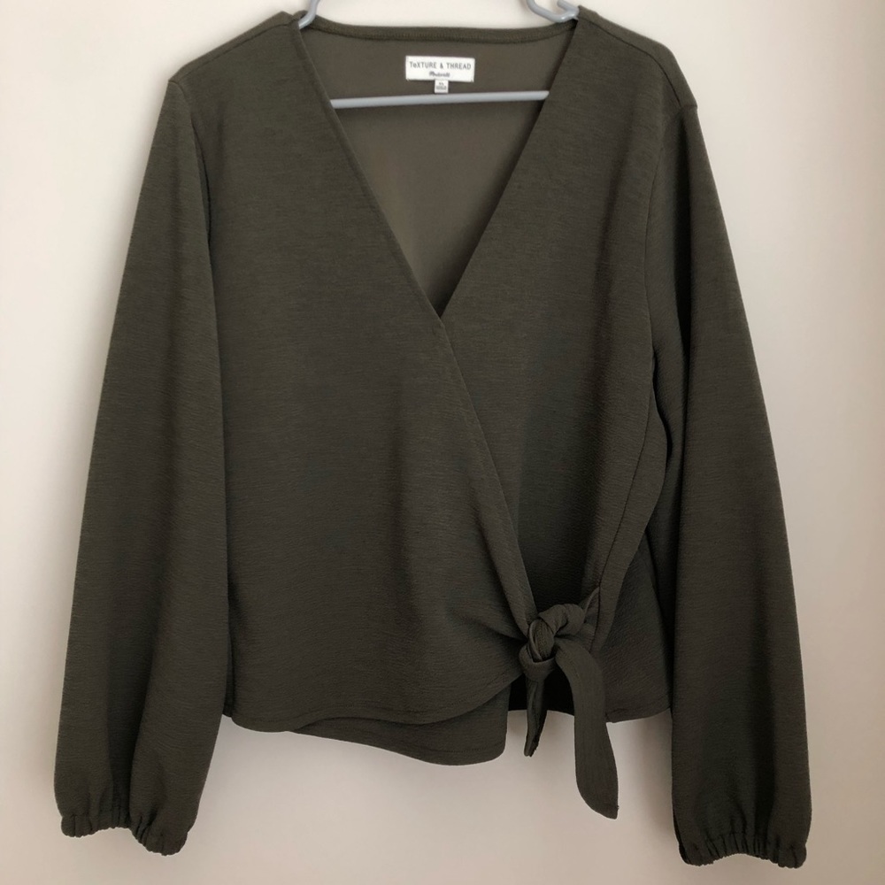 Madewell Texture & Thread Wrap Top